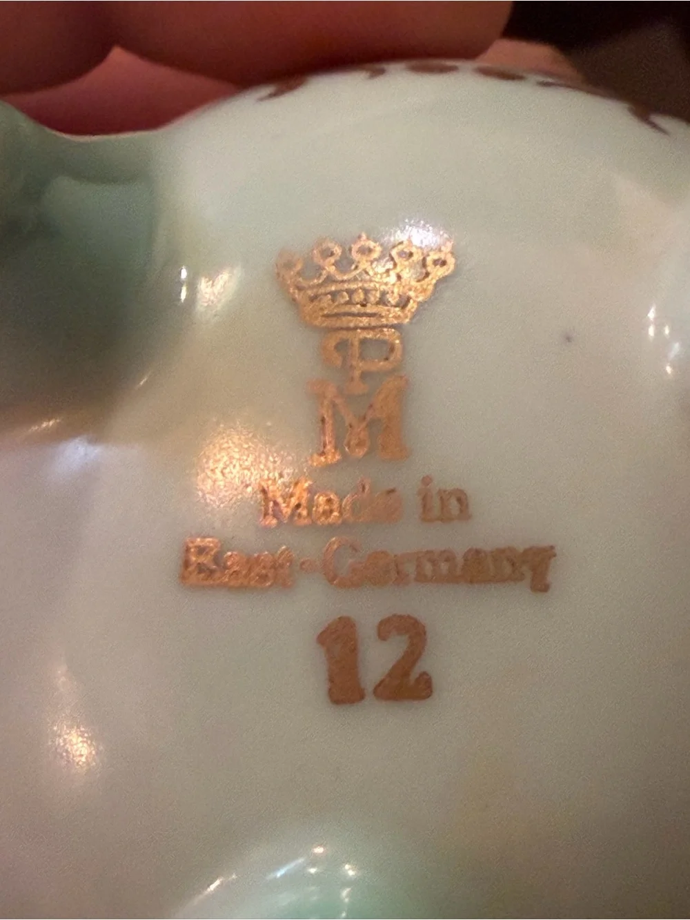 Porcelain Floral Table Lighter in Light Blue and Gold